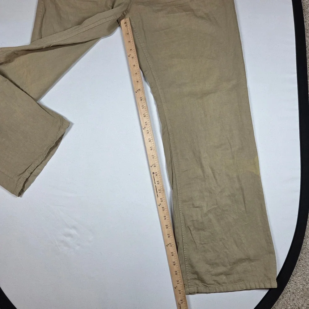 John Varvatos Tan Linen Cotton Straight Chino Pants Mens Size 54 EU 37 US Khaki